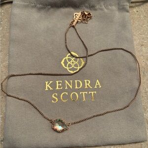 Kendra Scott Rose Gold Necklace with Multicolor Pendant